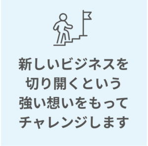 新しいビジネスを切り開くという強い想いをもってチャレンジ